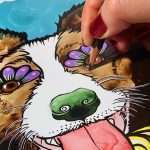 Robin Arthur Art RobiniArt Custom Pet Portrait Process in Art Studio