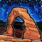 Delicate Arch Landscape Painting by Colorado Artist Robin Arthur, aka RobiniArt